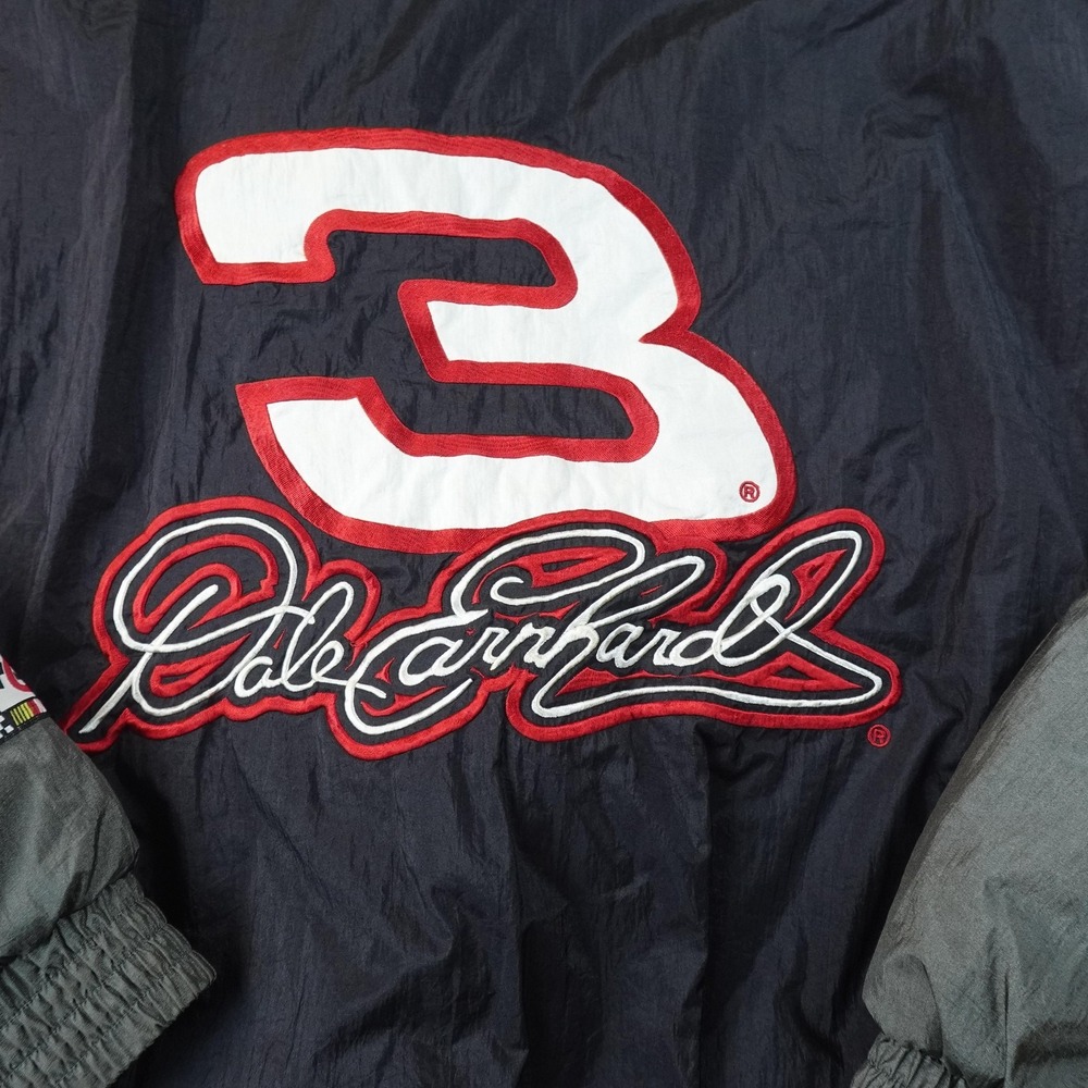 VTG Dale Earnhardt‎ Jacket Mens 3XL Black Chase NASCAR 3 Racing Bomber Coat 90s
